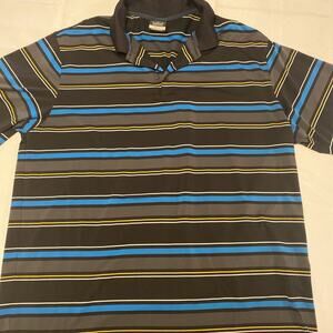 Nike Golf Fit Dry Polo Shirt Adult Mens XL Blue Striped Short Sleeve